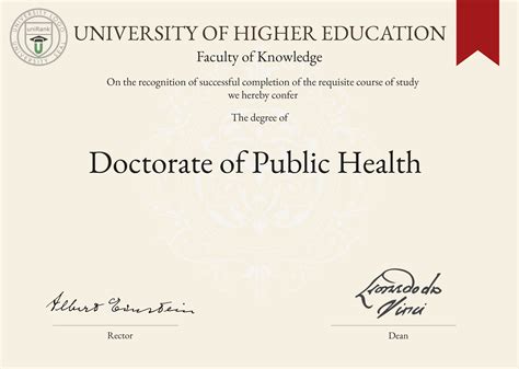 Doctorate of Public Health (DrPH) .
